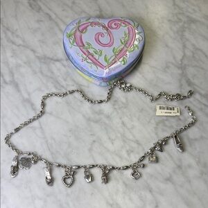 BRIGHTON NWT Silver Charm Chain Belt